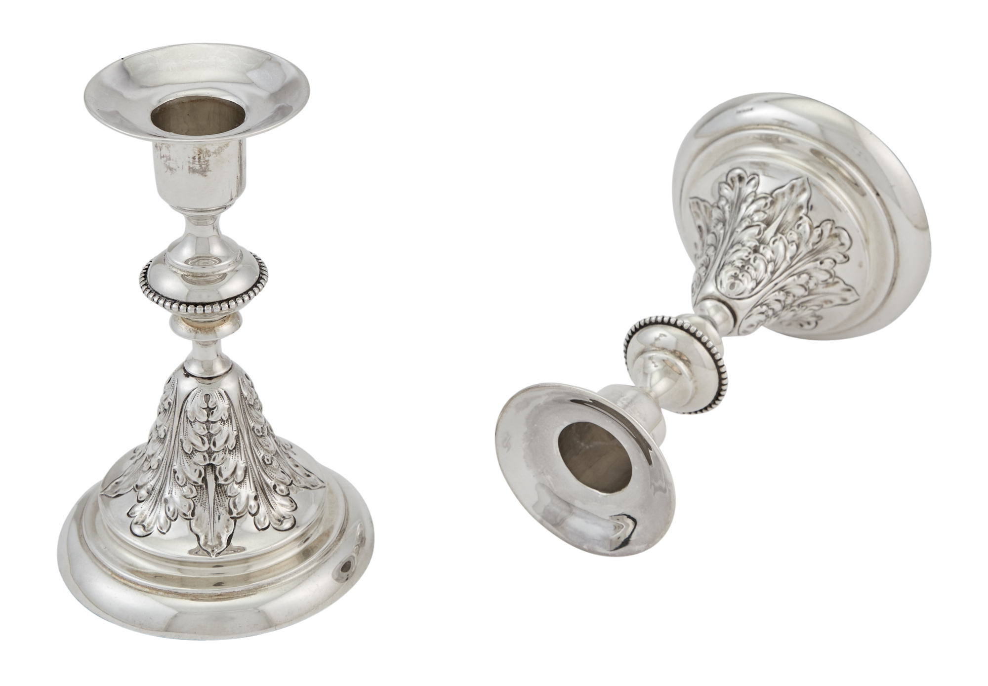 Lot image - Pair of Sterling Silver Candlesticks