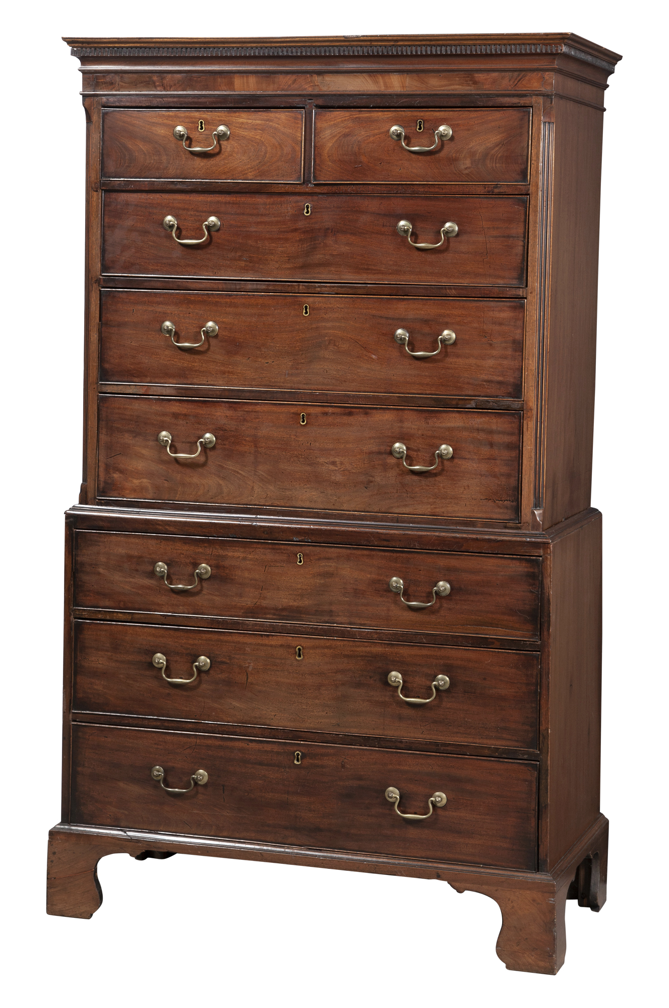 Lot image - George III Style Walnut Chest on Chest