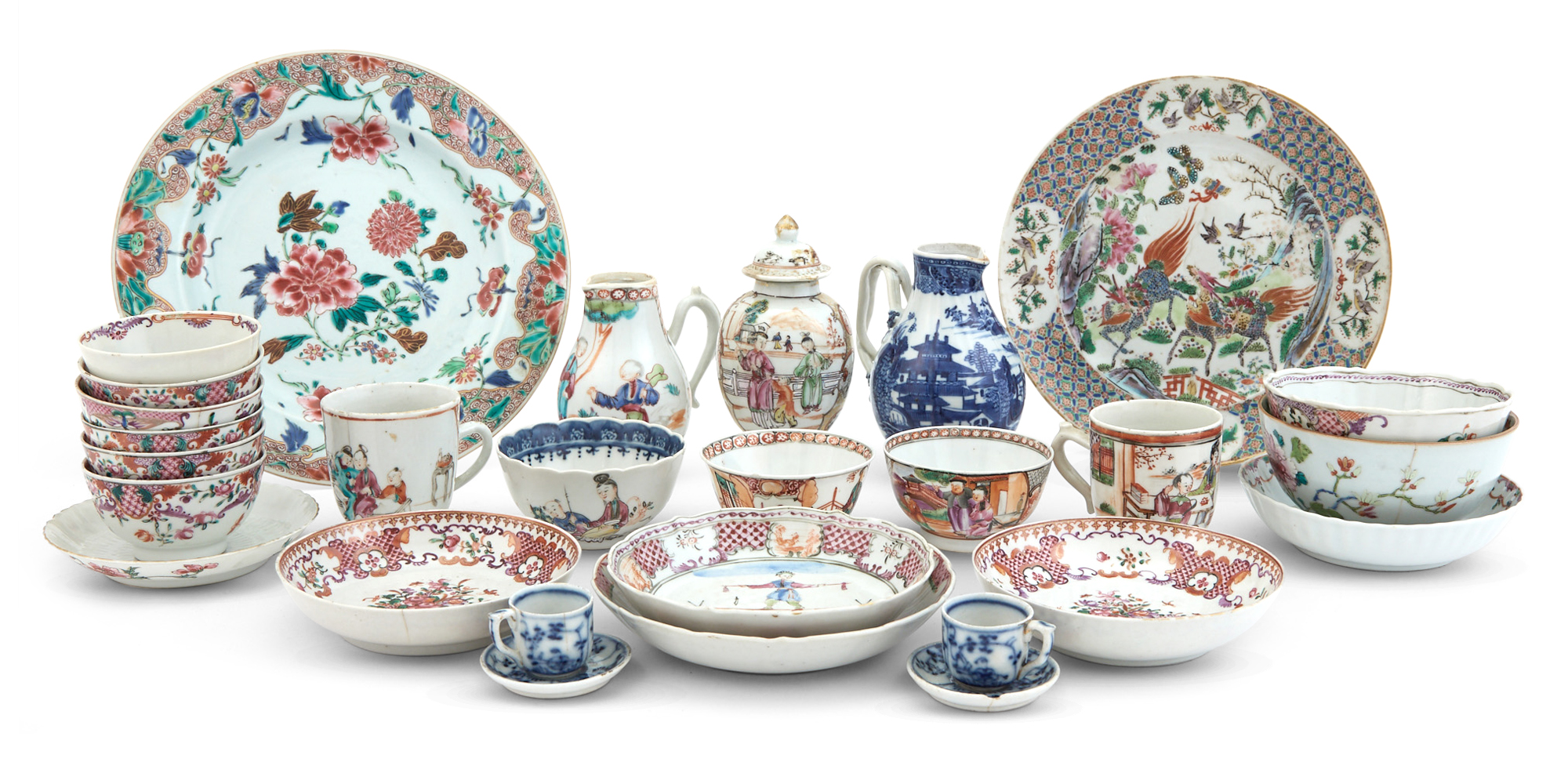 Lot image - An assortment of Chinese Export Porcelain Tea Wares