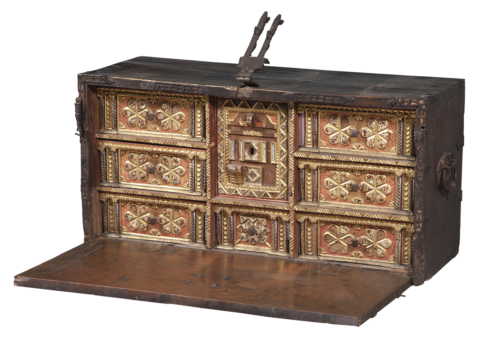 Lot image - Spanish Iron-Bound Walnut Vargueño