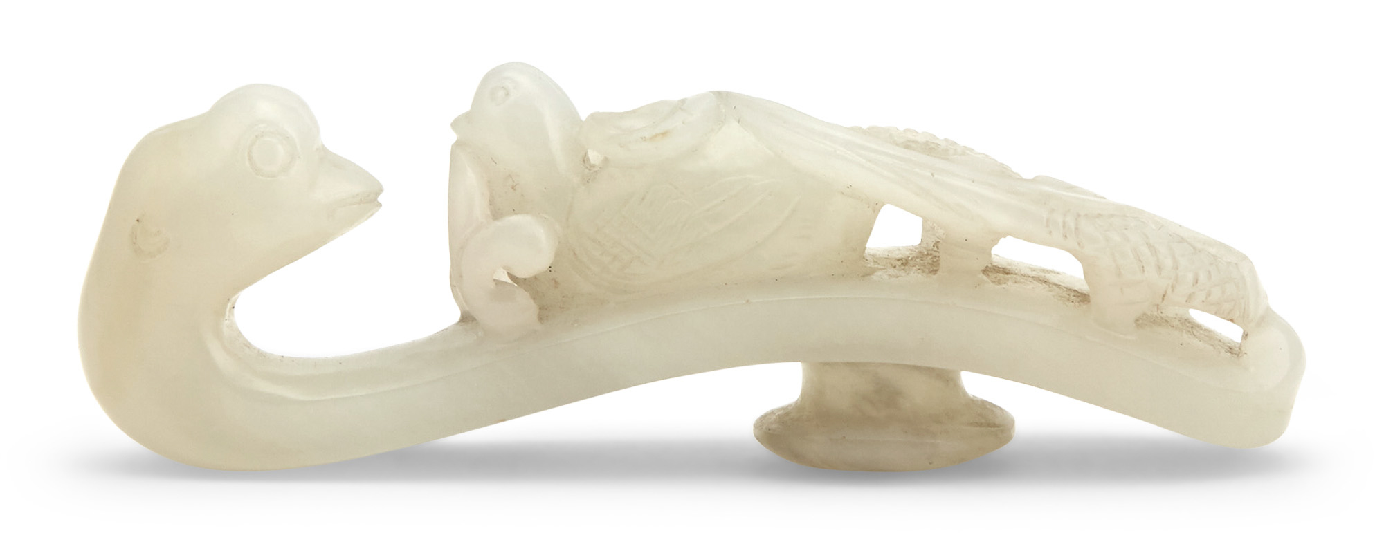 Lot image - A Chinese White Jade Belt Hook