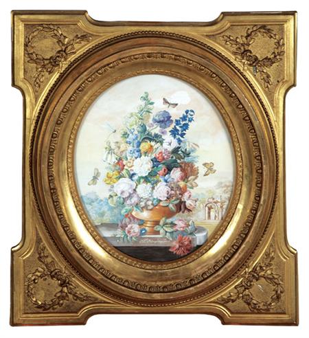 Lot image - Friedrich Jungling German, 1846-1889 Vases of Flowers on Ledges: Two