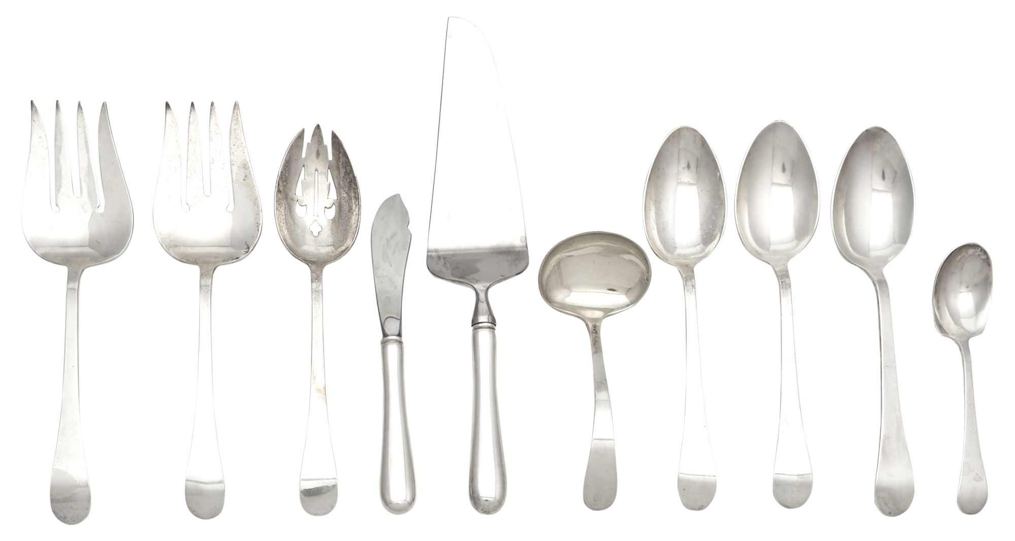 Lot image - Group of Tuttle Silversmiths Sterling Silver Serving Utensils