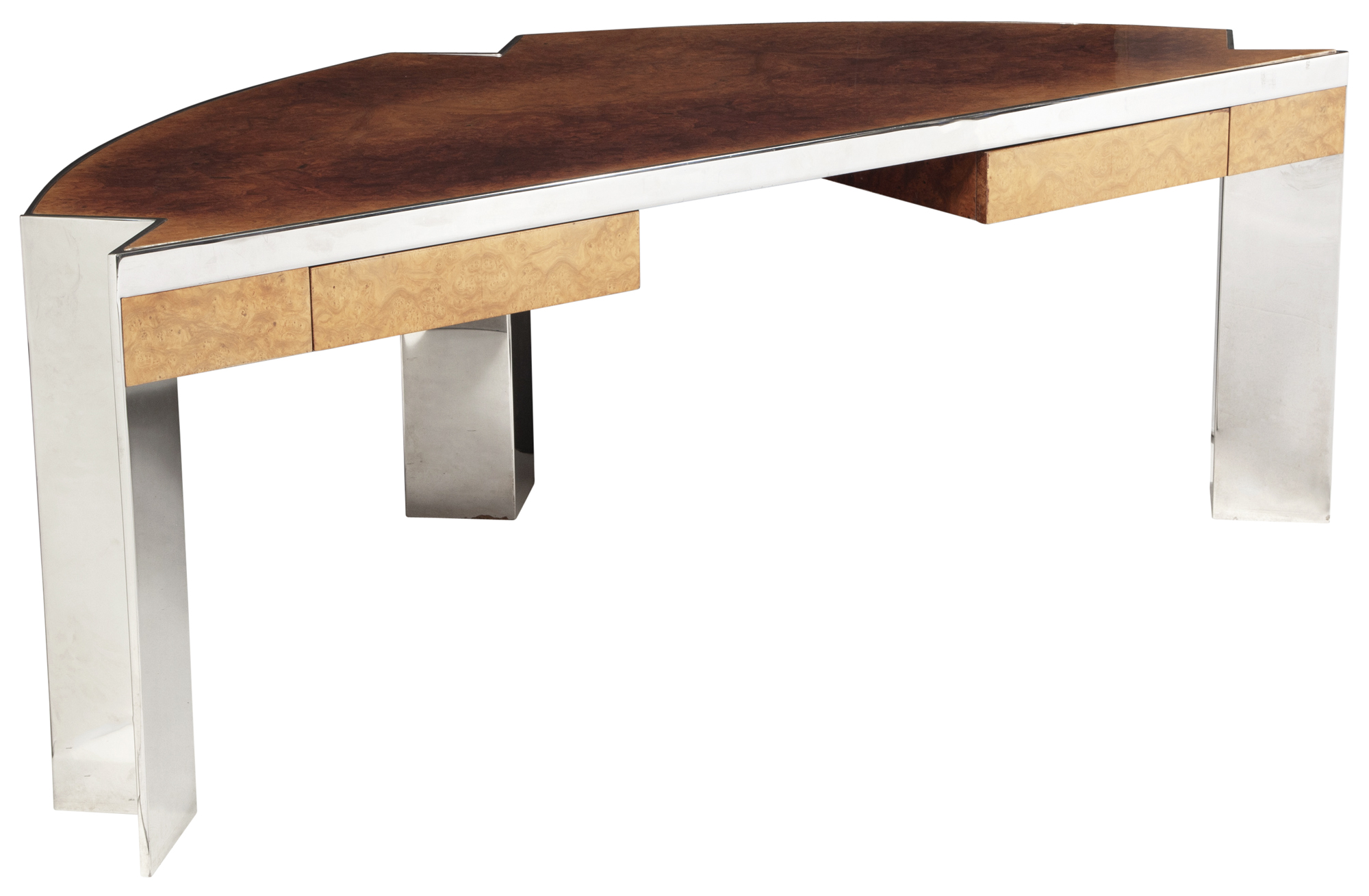 Lot image - Leon Rosen Burlwood and Stainless Steel Mezzaluna