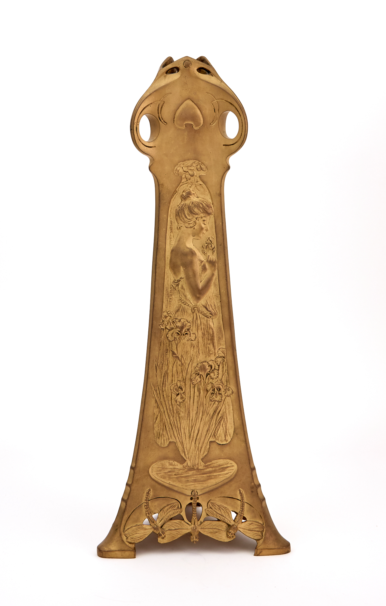 Lot image - Czechoslovakian Art Nouveau Gilt-Bronze Bud Vase