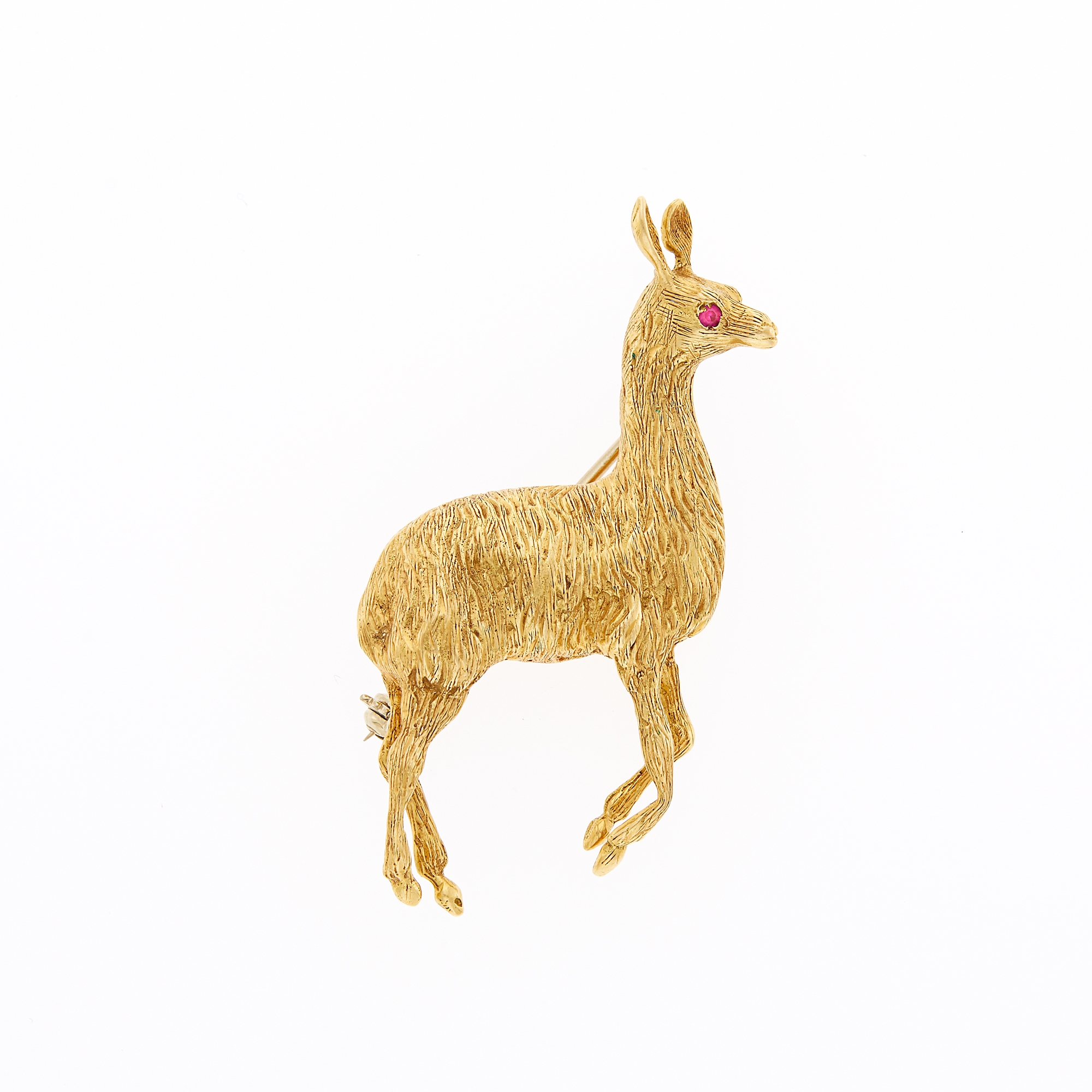 Lot image - Cartier Gold and Ruby Llama Pin