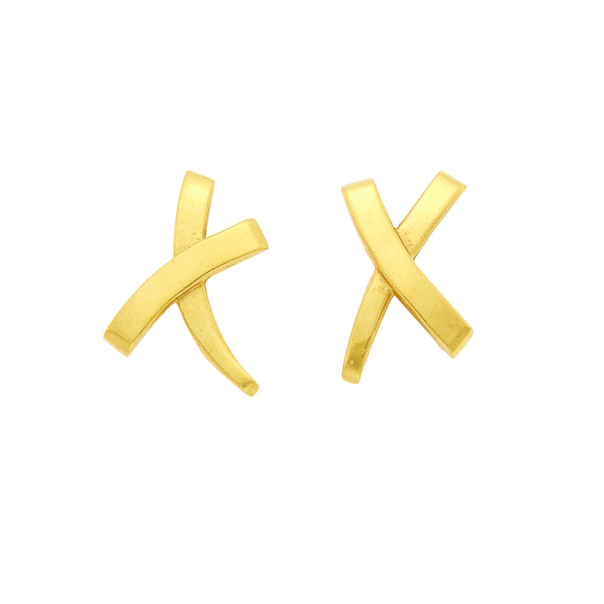 Lot image - Tiffany & Co., Paloma Picasso Pair of Gold Kiss Earclips