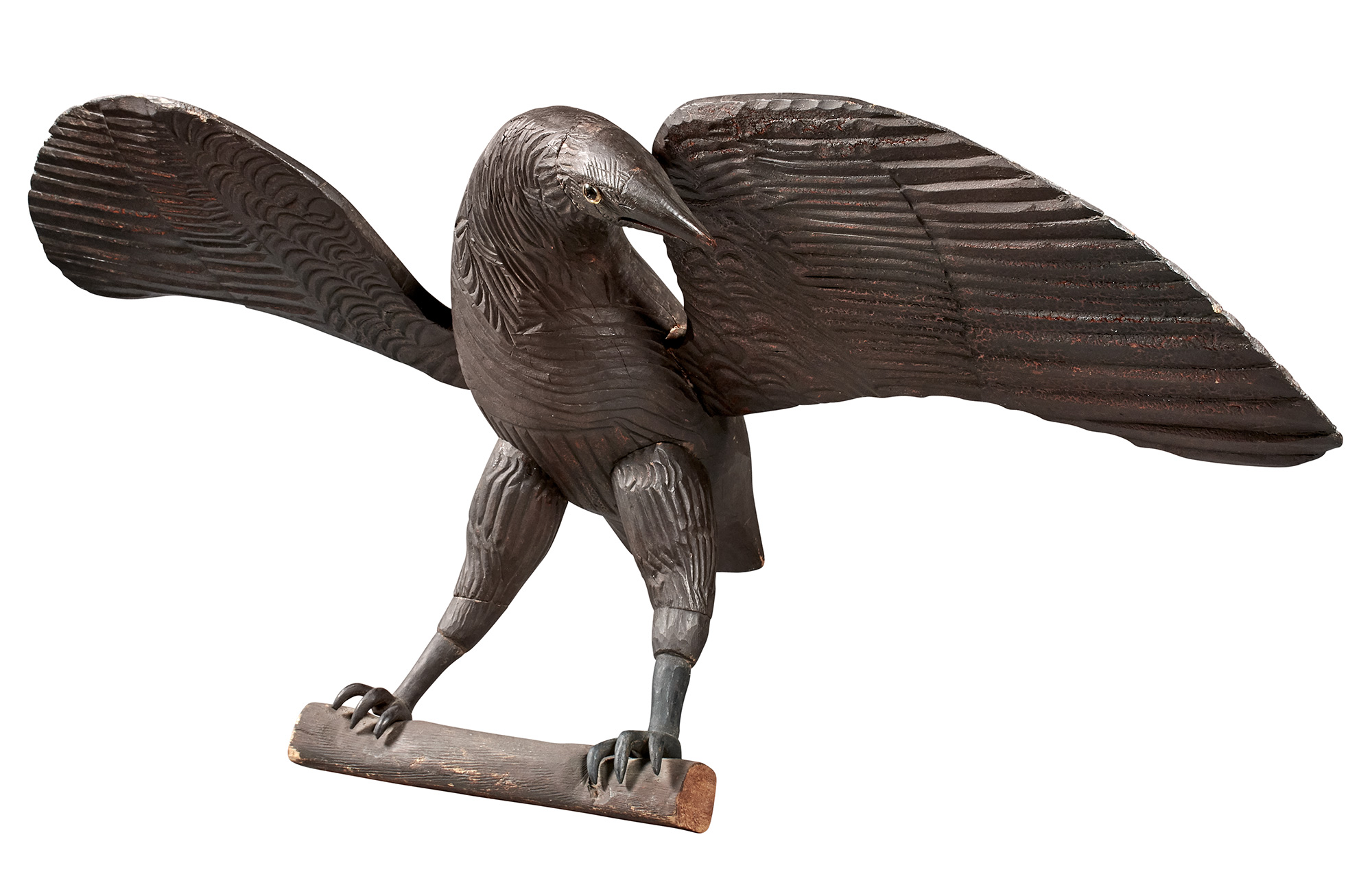 Lot image - Carved and Painted Pine Model of an Eagle