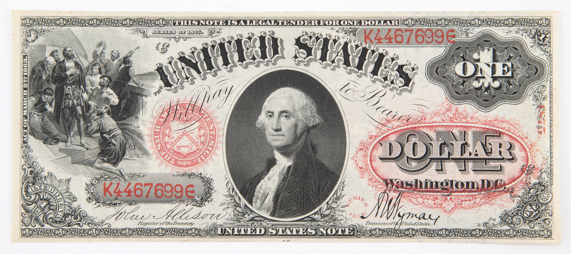 Lot image - United States 1875 Legal Tender $1 Sawhorse Note Fr 26