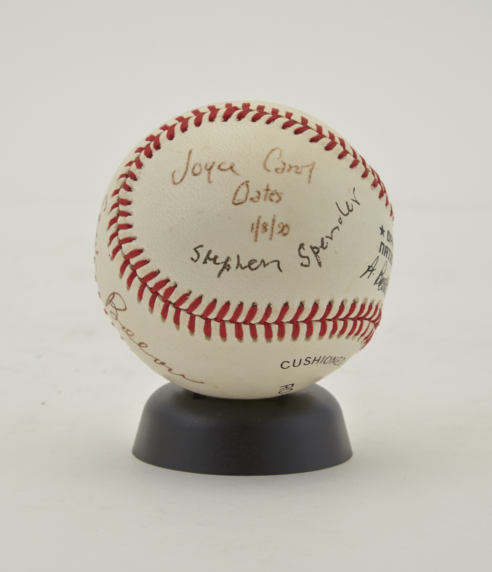 Lot image - [BASEBALL-AUTHORS]  Baseball signed by approximately eight 20th century authors.