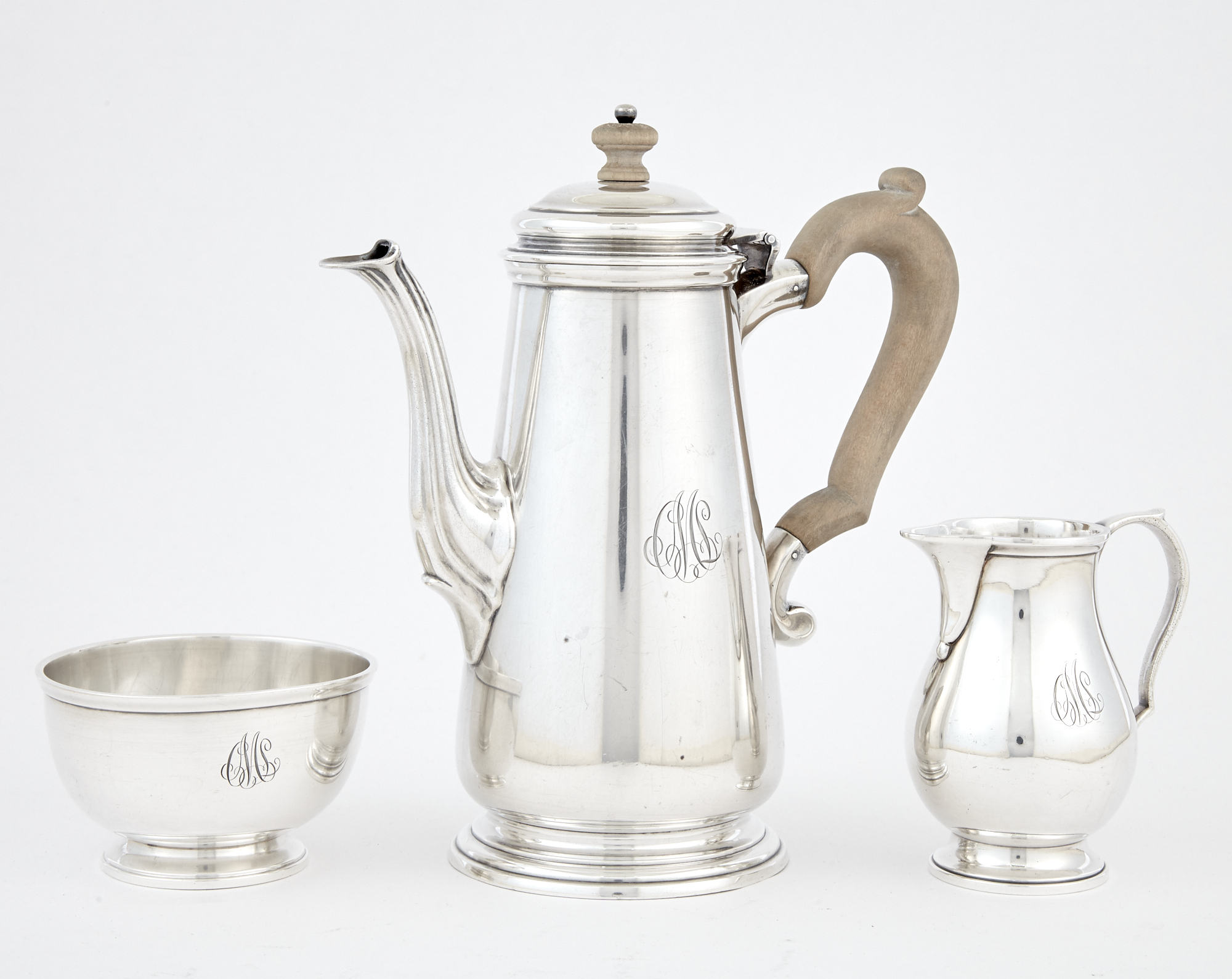 Lot image - Tiffany & Co. Georgian Style Sterling Silver Coffee Service