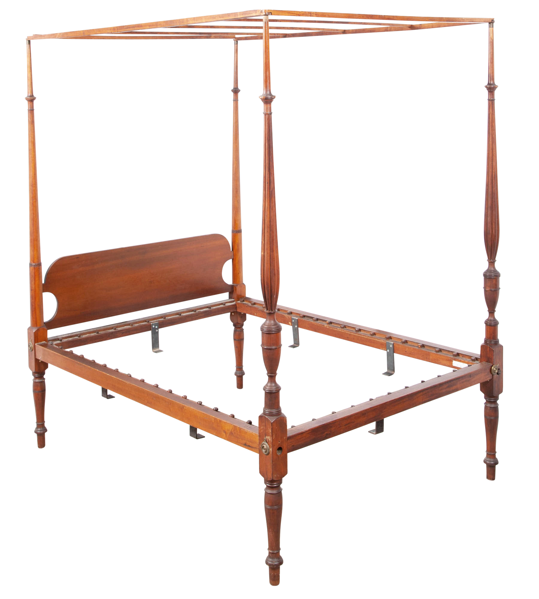 Lot image - Federal Carved Mahogany Tester Bed