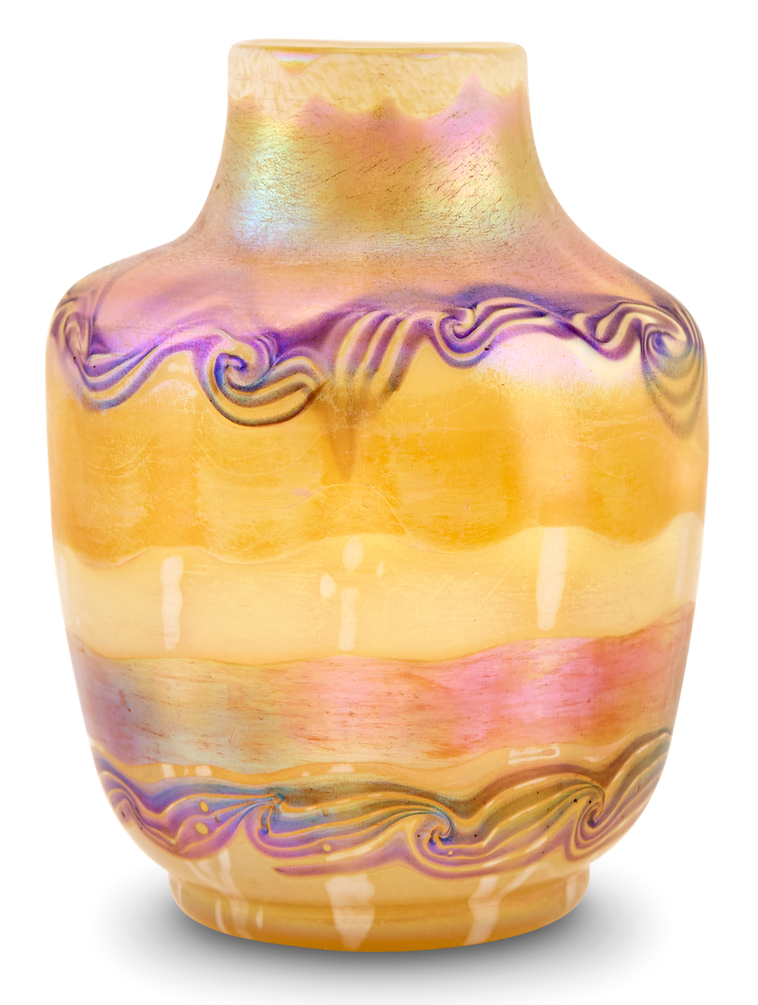 Lot image - Tiffany Favrile Glass Cabinet Vase