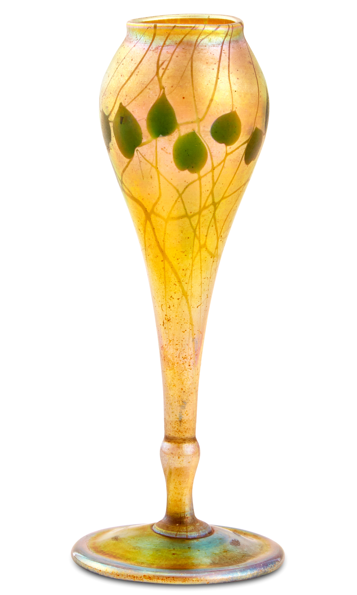 Lot image - Tiffany Gold Favrile Glass Miniature Cabinet Vase