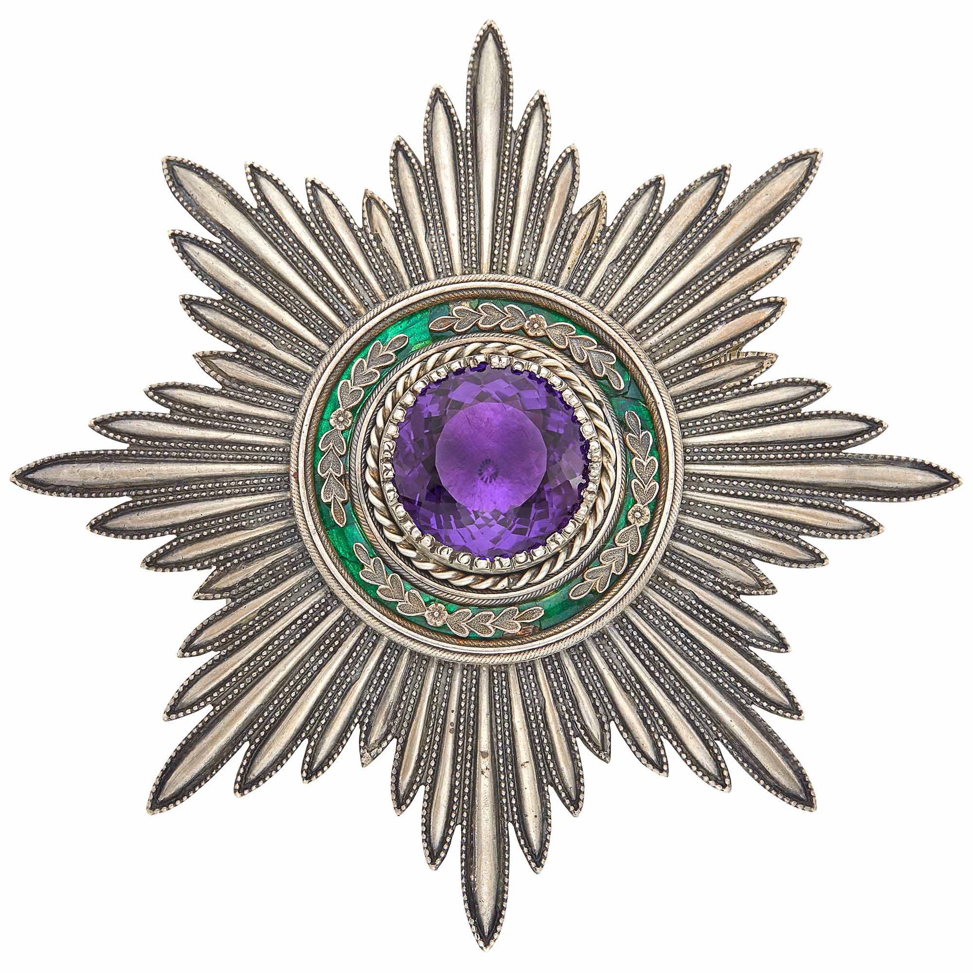 Lot image - Russian Silver and Enamel Star of the Order of St. Stanislas