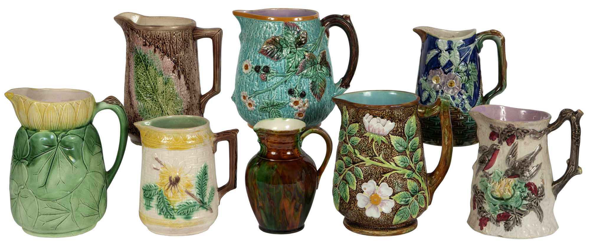 Lot image - Group of Majolica Jugs