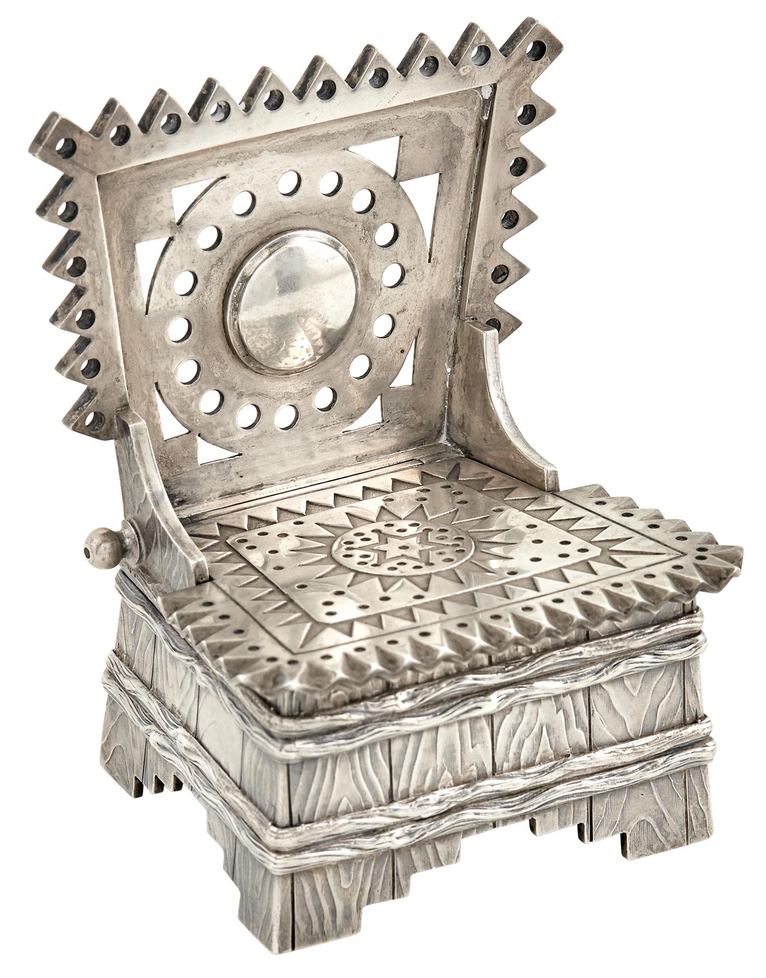 Lot image - Russian Silver Trompe LOeil Salt Throne