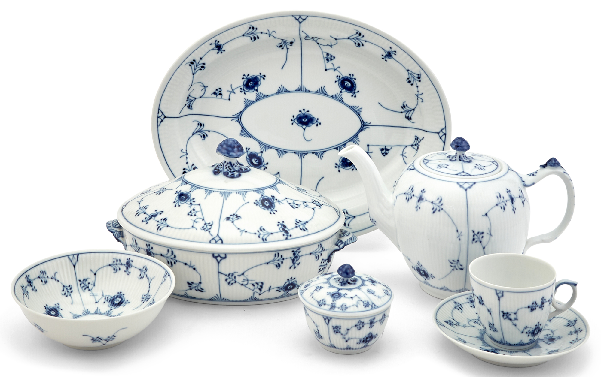 Lot image - Royal Copenhagen Blue Fluted Plain