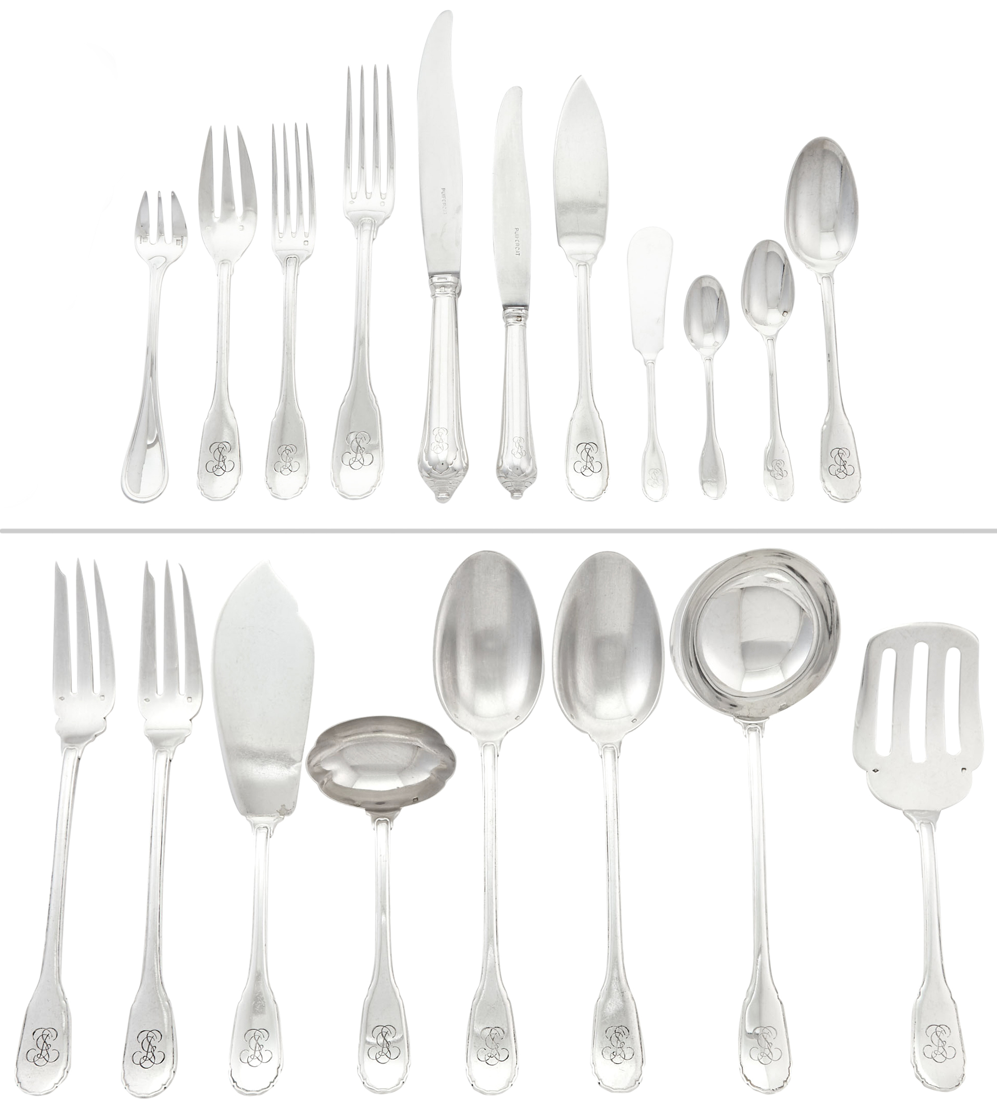 Lot image - Puiforcat Sterling Silver Noailles