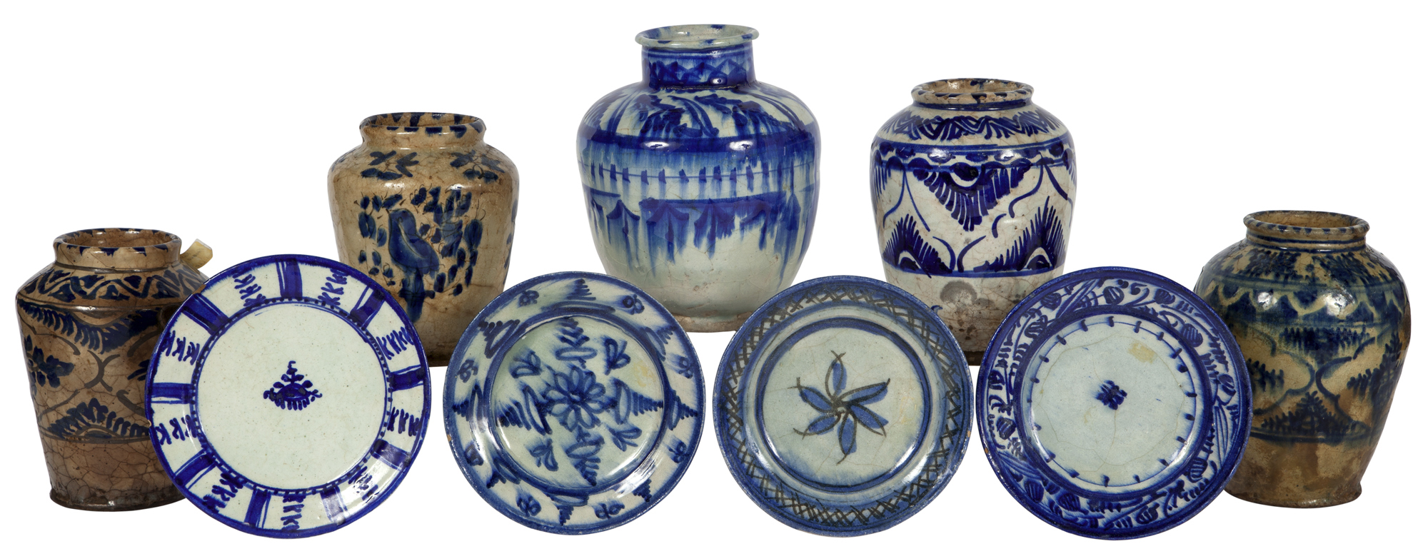 Lot image - Group of Middle Eastern Glazed Earthenware Articles