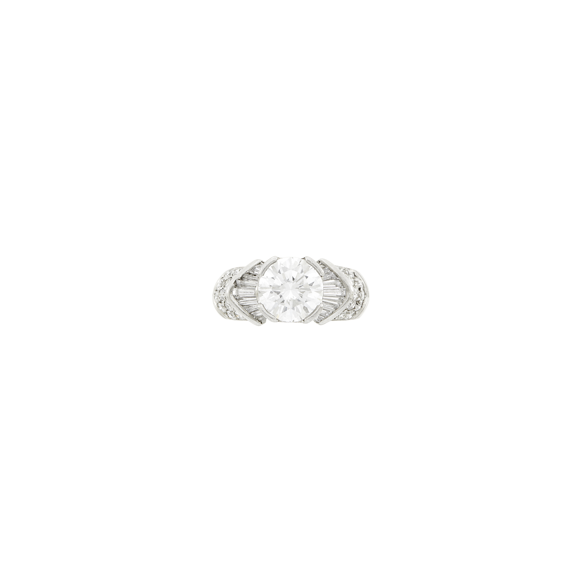 Lot image - Platinum and Diamond Ring