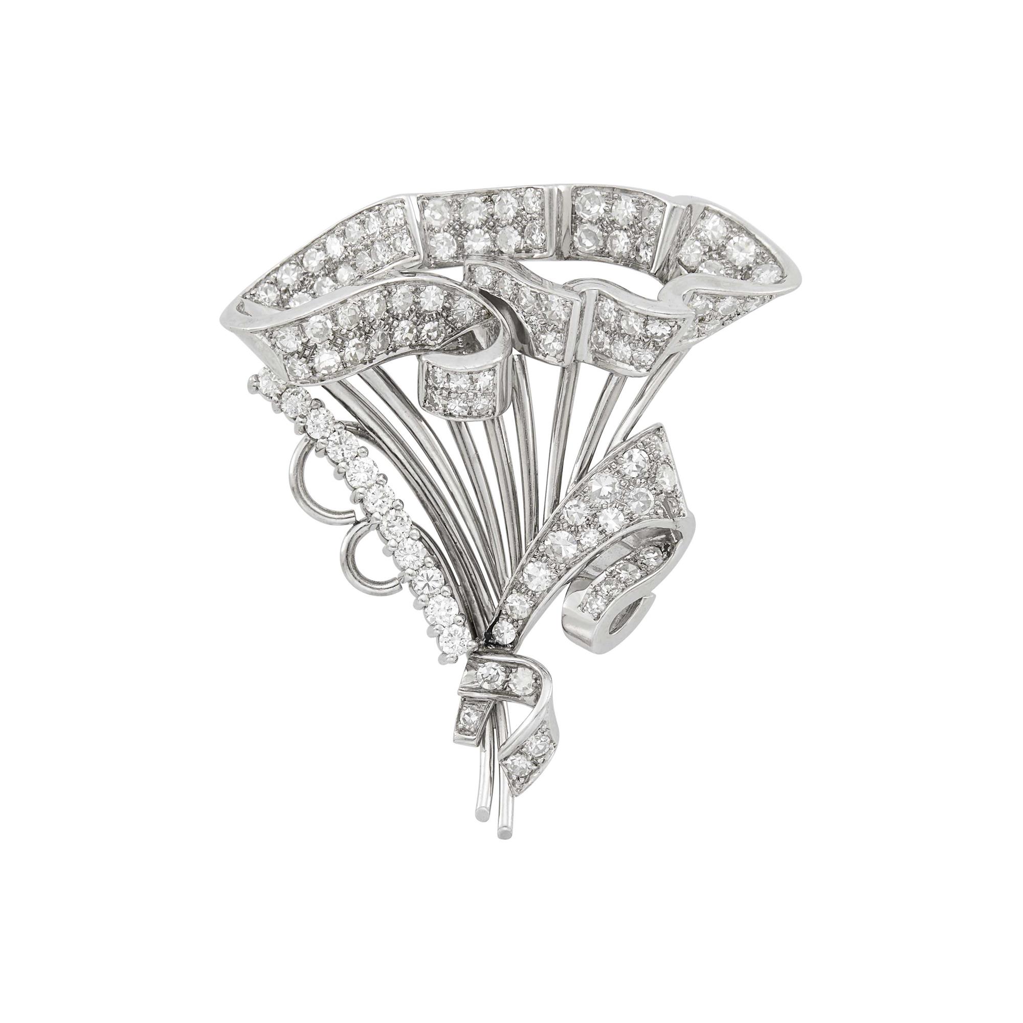 Lot image - Platinum and Diamond Brooch