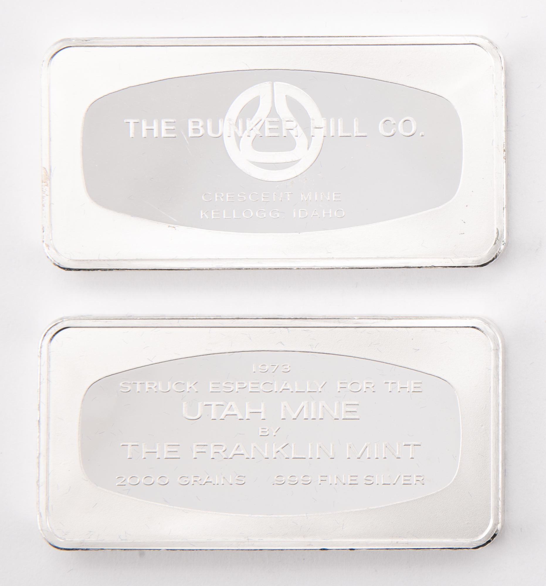 Lot image - Franklin Mint Great Western Mines Silver Ingots
