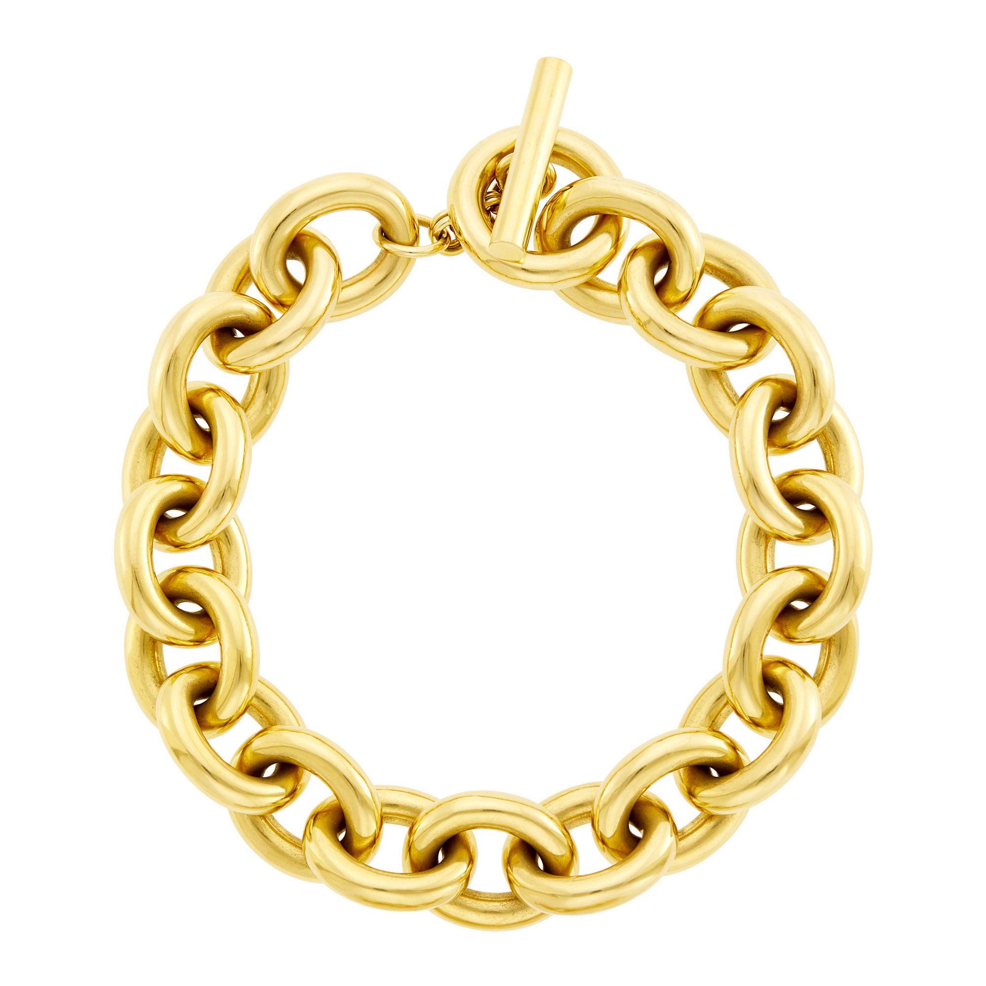 Lot image - Gold Link Necklace with Toggle Clasp