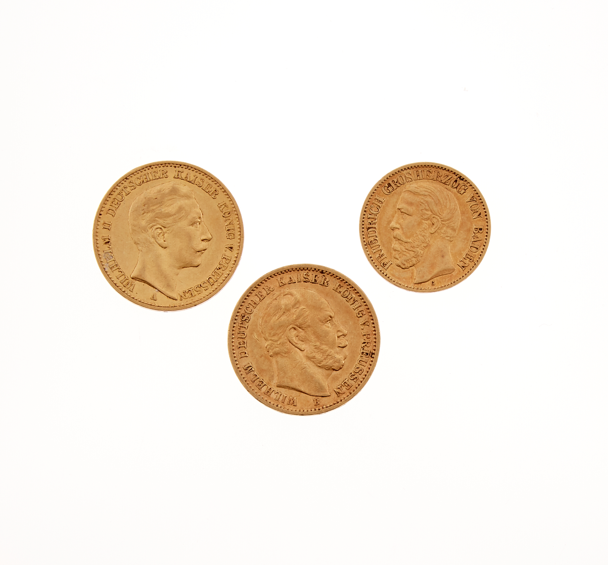 Lot image - Group of Three German Gold Coins