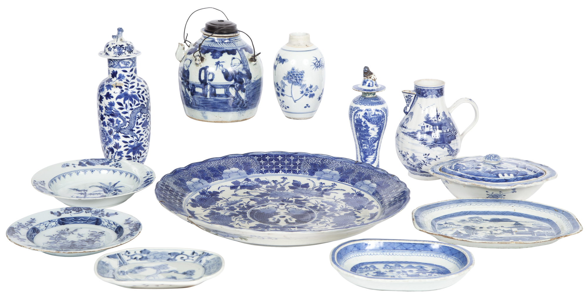 Lot image - Group of Chinese Blue and White Porcelain Articles