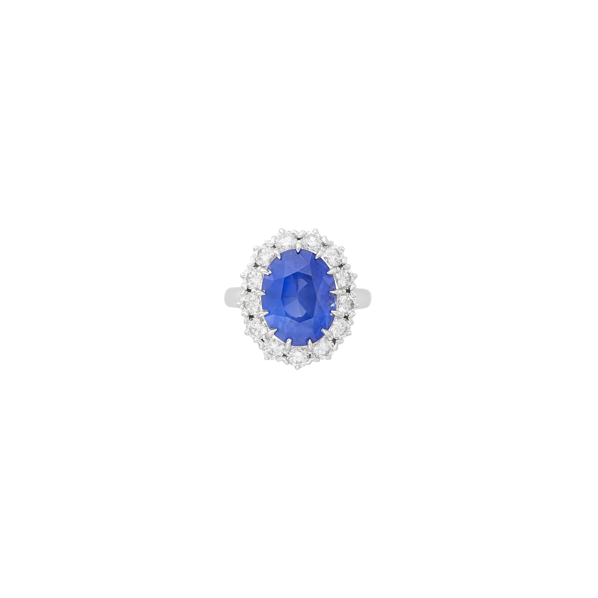 Lot image - White Gold, Sapphire and Diamond Ring