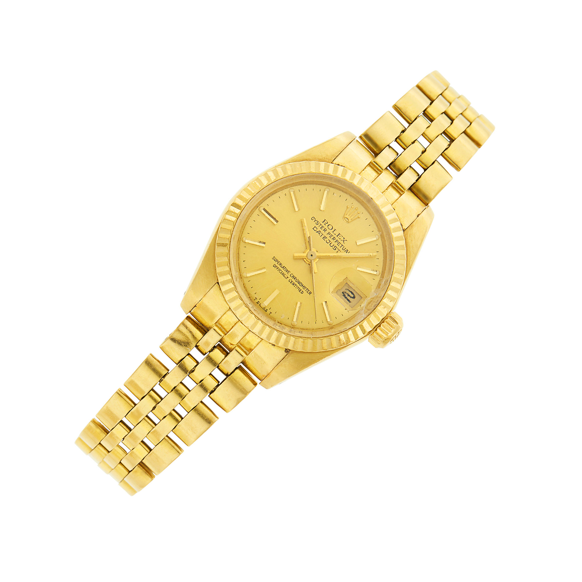 Lot image - Rolex Gold Oyster Perpetual Datejust Wristwatch, Ref. 6917