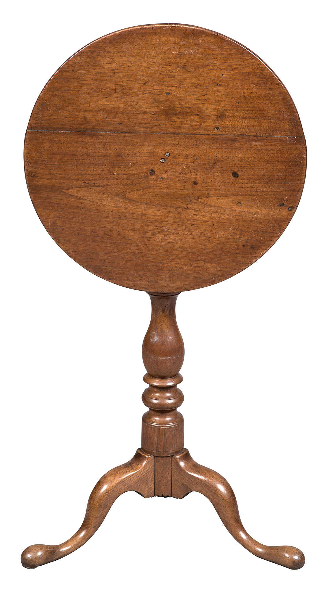 Lot image - Queen Anne Walnut Tilt-Top Tripod Stand