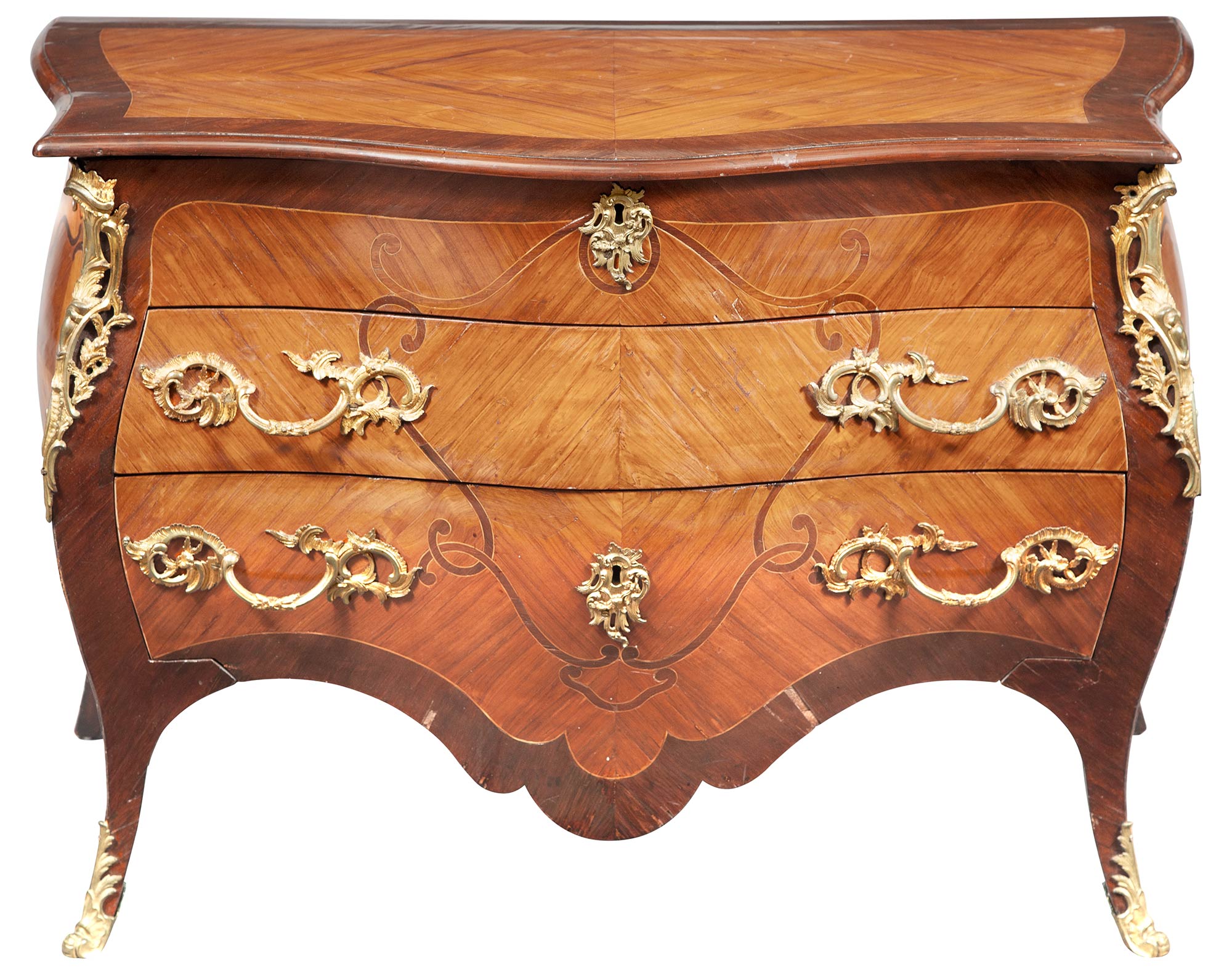 Lot image - Dutch Rococo Kingwood and Marquetry Gilt-Metal-Mounted Klap Buffet