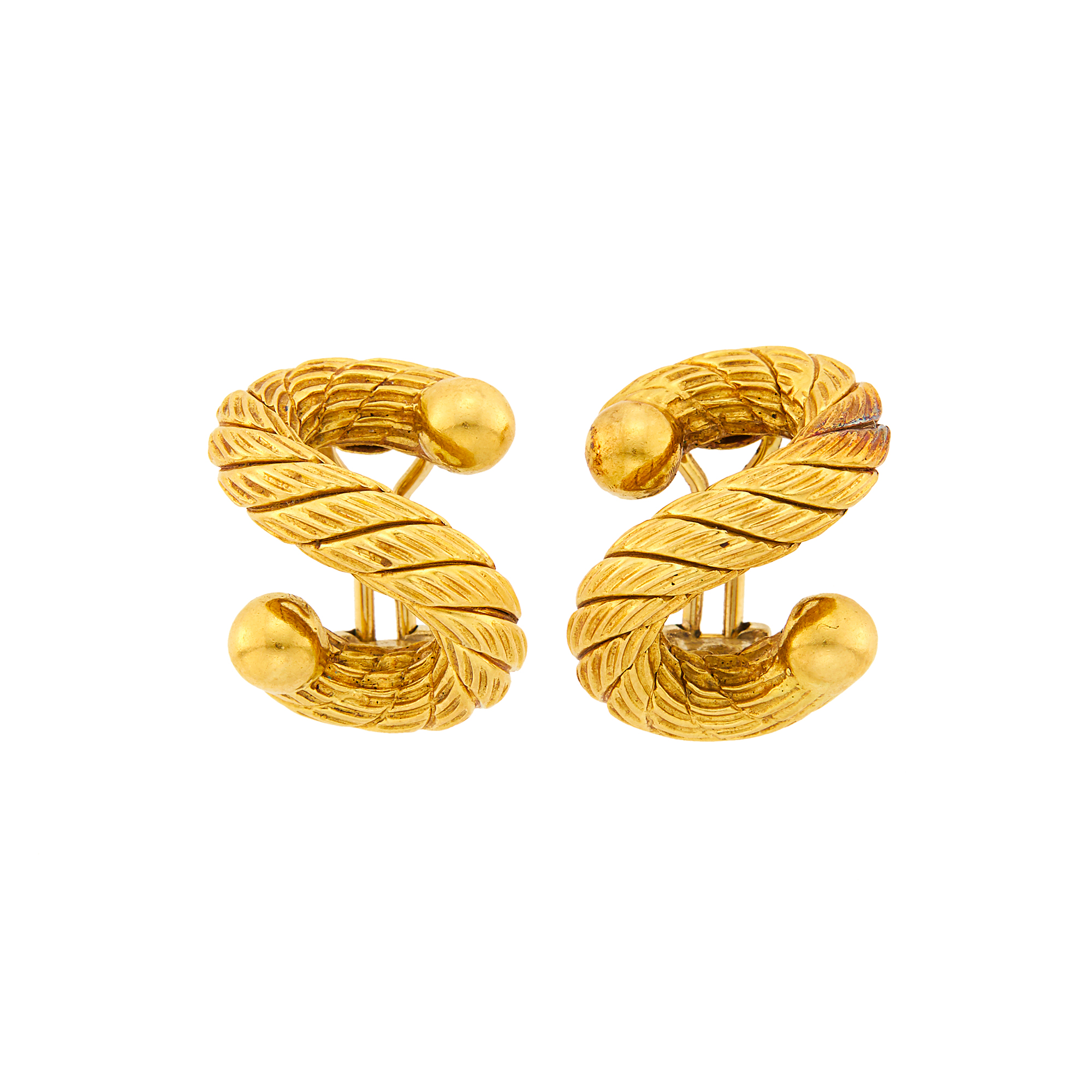 Lot image - Weingrill Pair of Gold Earclips