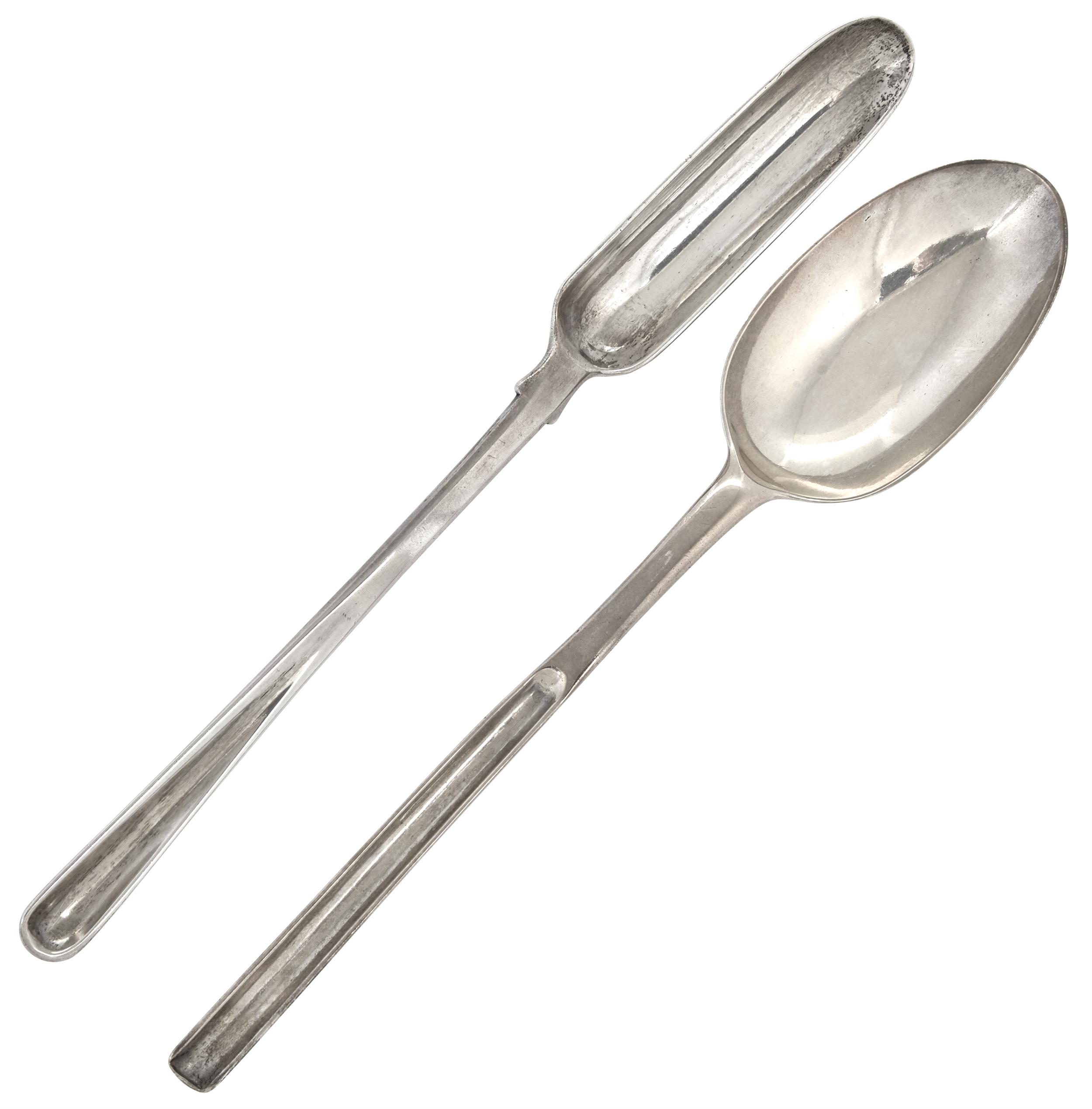 Lot image - George II Sterling Silver Marrow Spoon and a George IV Sterling Silver Marrow Scoop