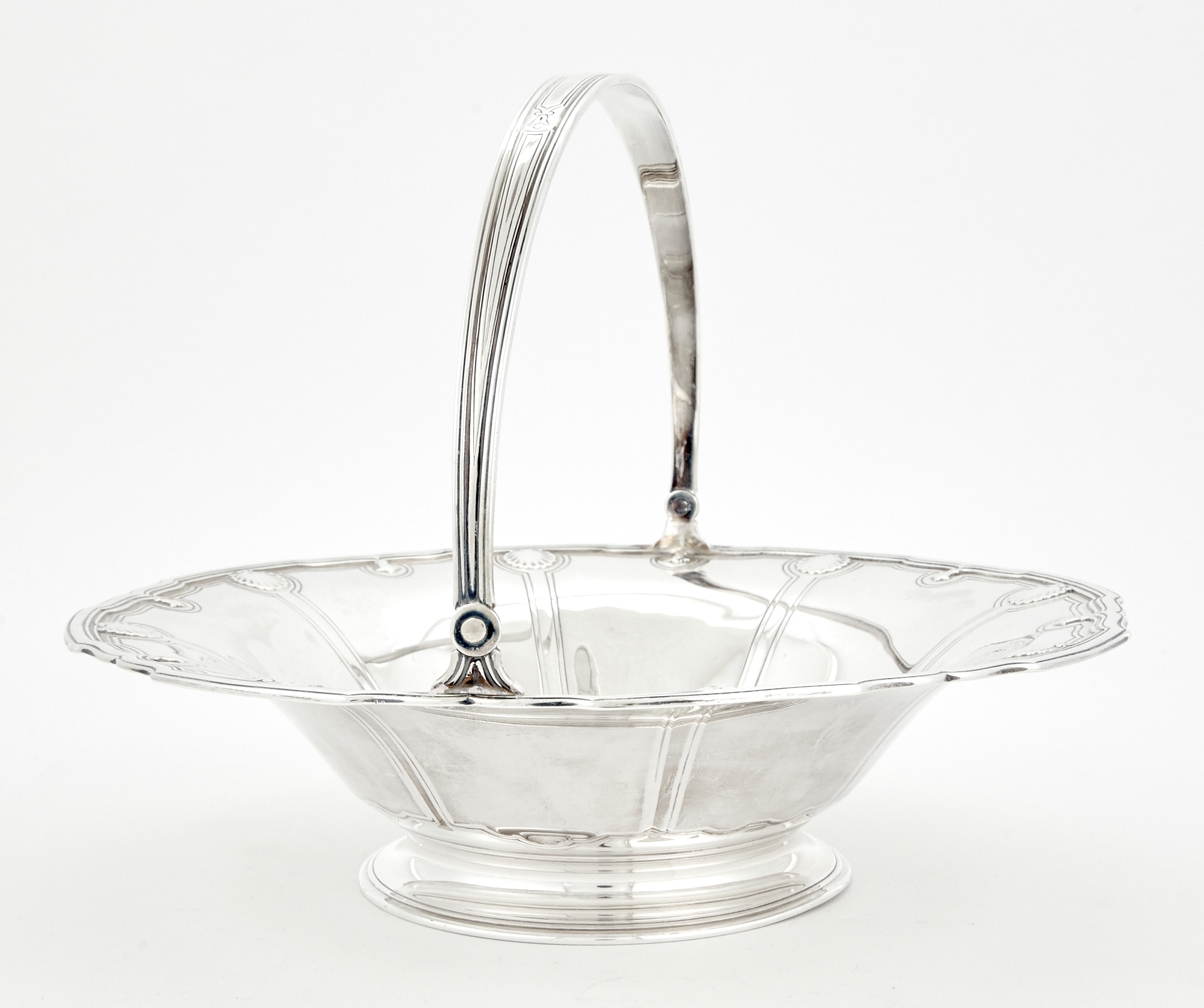 Lot image - Tiffany & Co. Makers Sterling Silver Swing-Handle Footed Basket