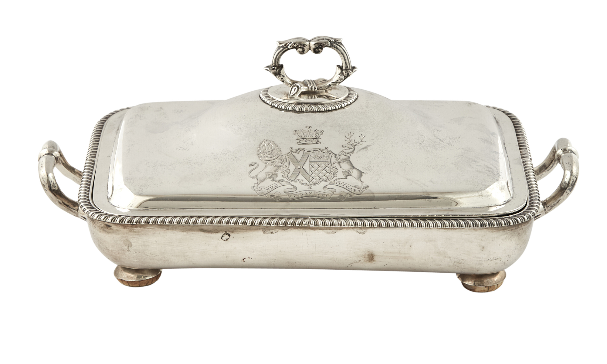 Lot image - William IV Sterling Silver Covered Entree Dish