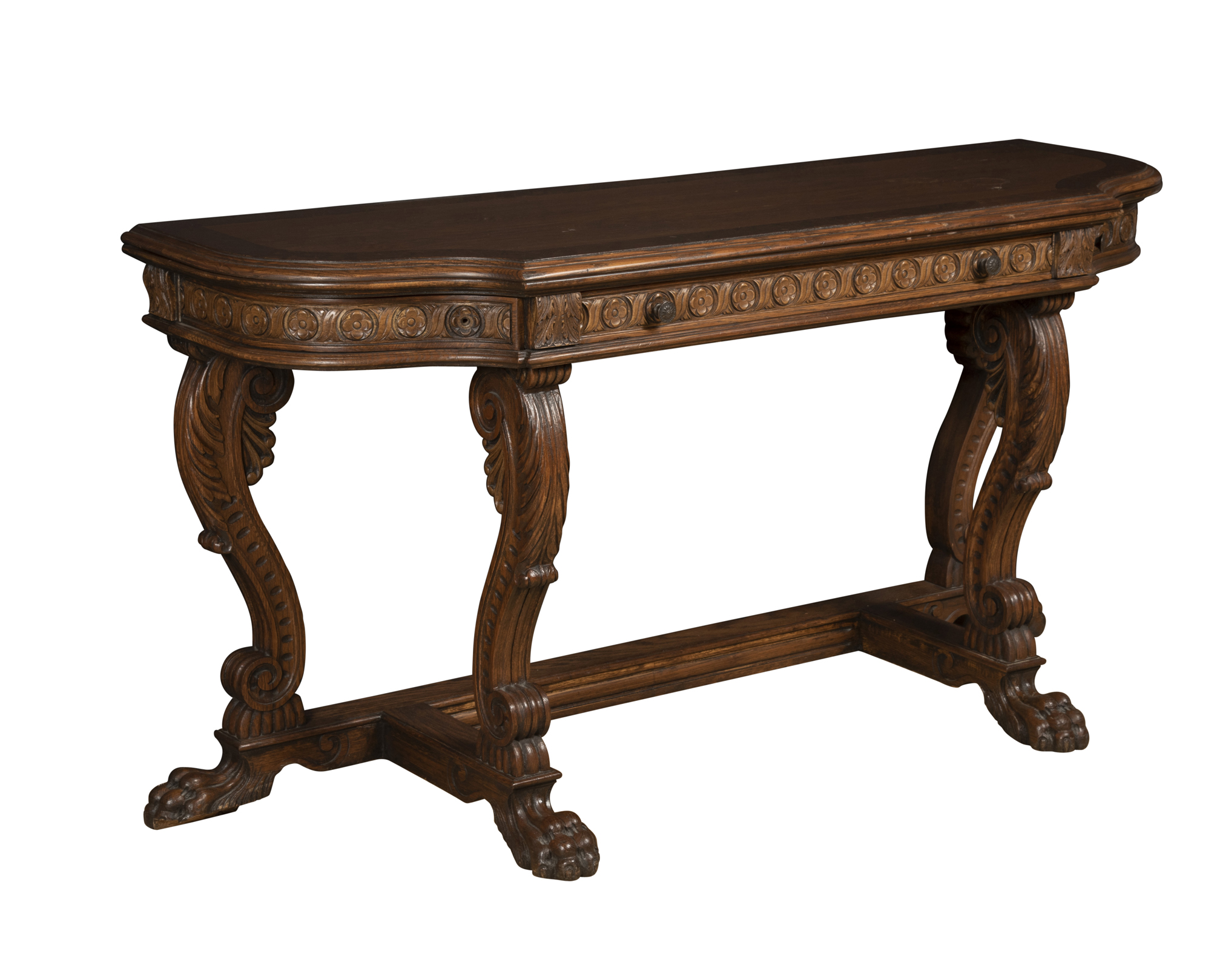 Lot image - Restauration Style Oak and Burlwood Console