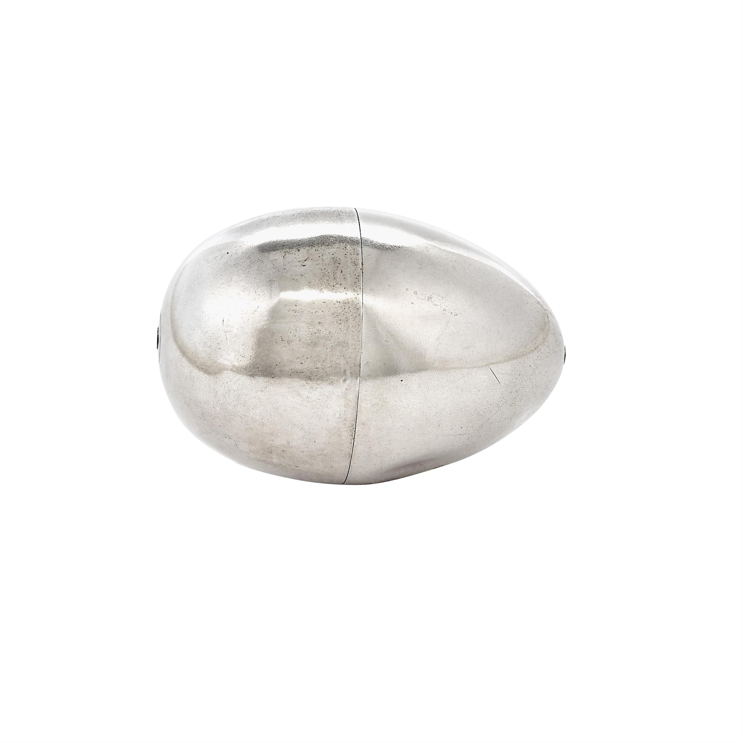 Lot image - Russian Silver Travelling Egg Cup Set