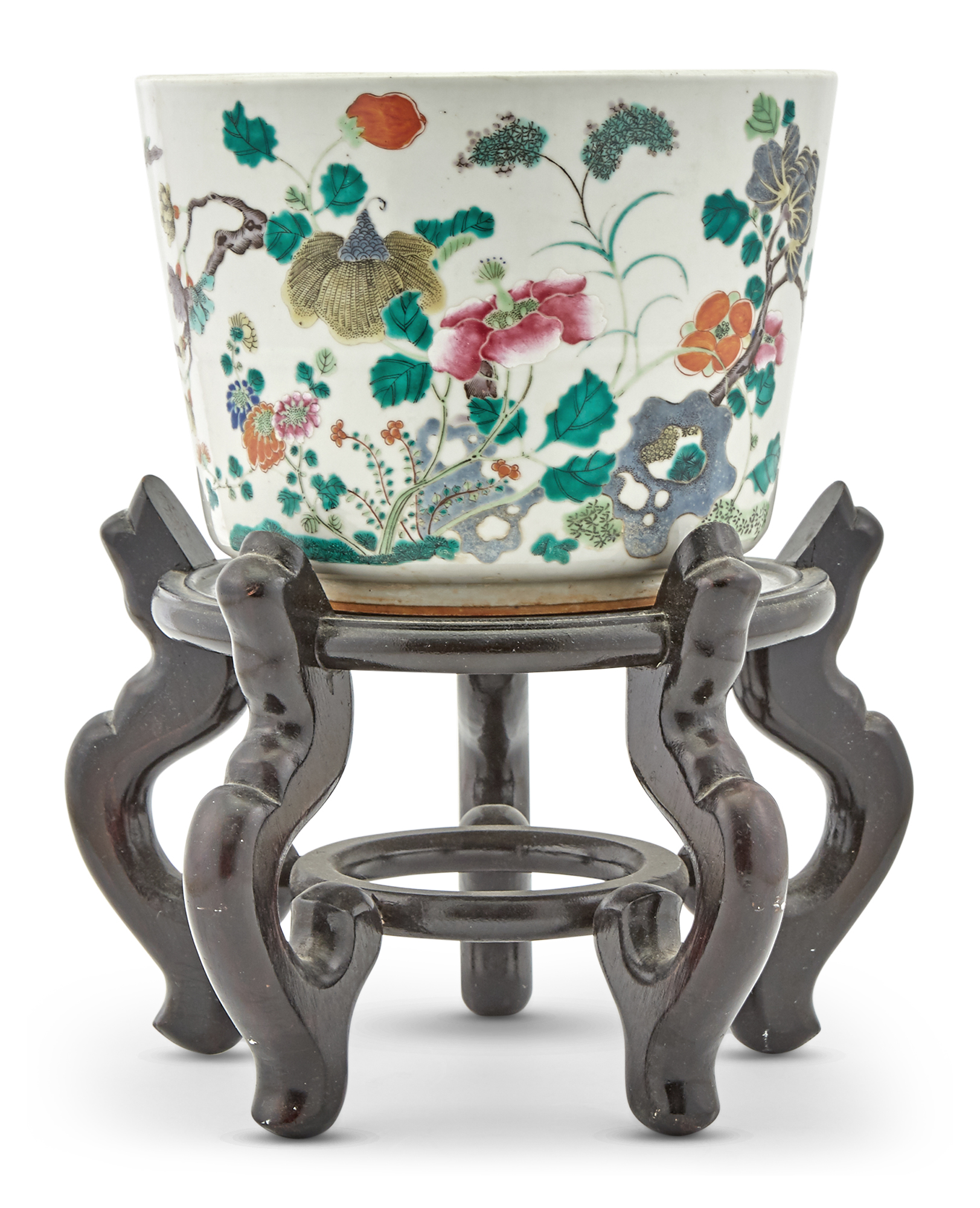 Lot image - A Chinese Enameled Porcelain Jardinière