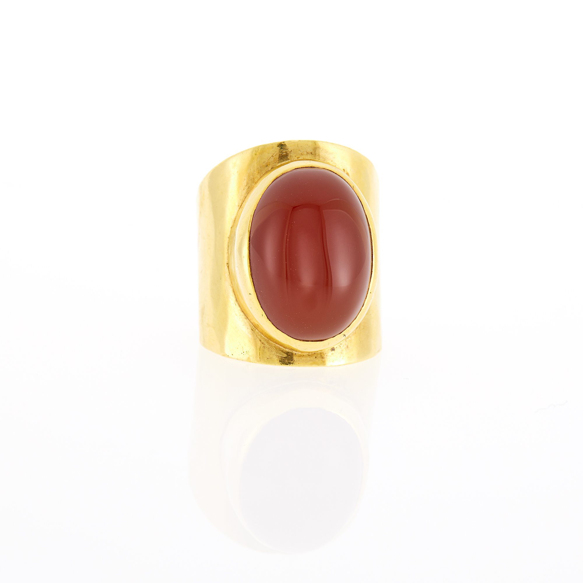 Lot image - Boris Lebeau Wide Gold and Carnelian Ring