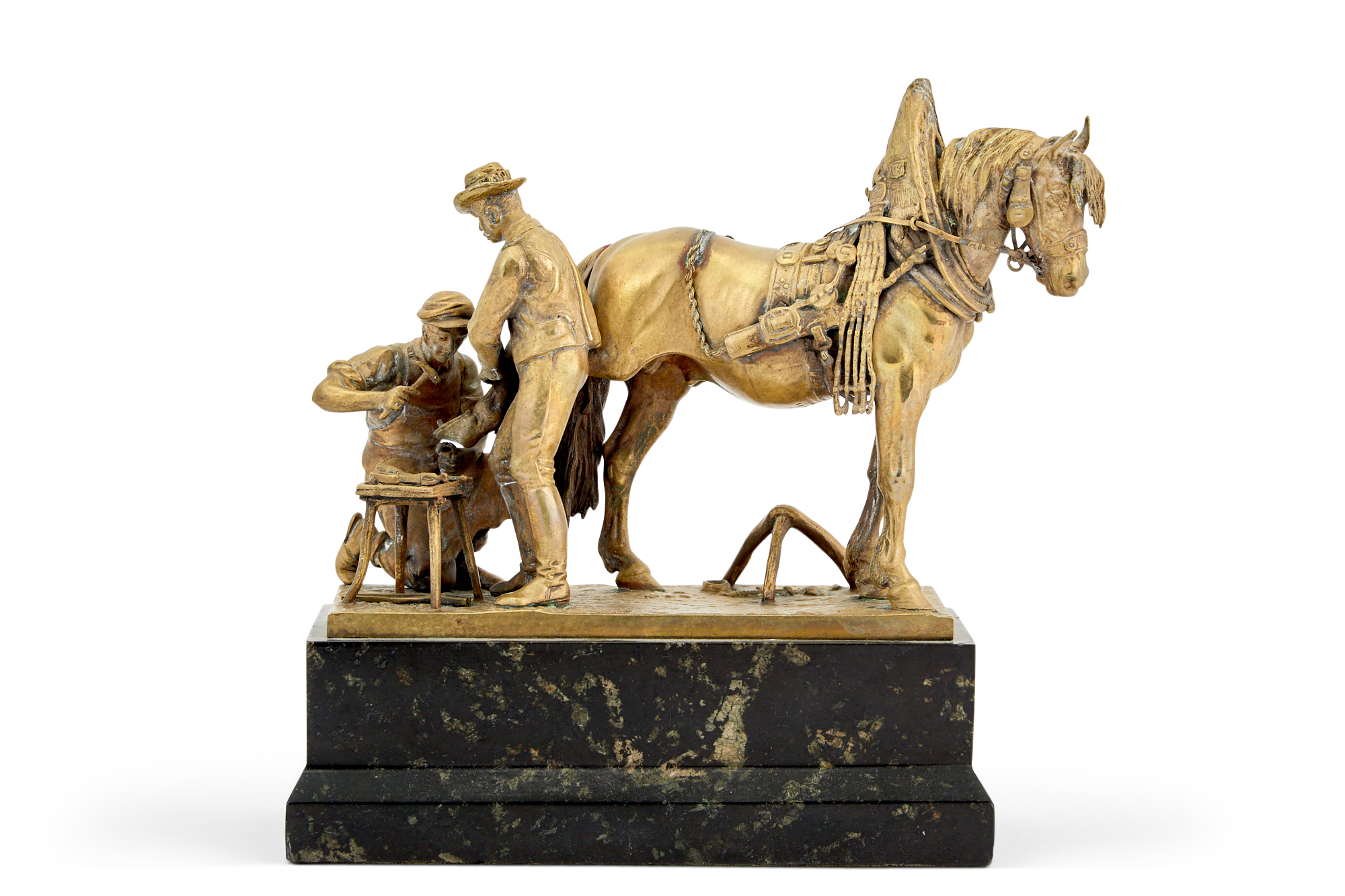 Lot image - Carl Kauba Bronze Group of Farriers and Work Horse