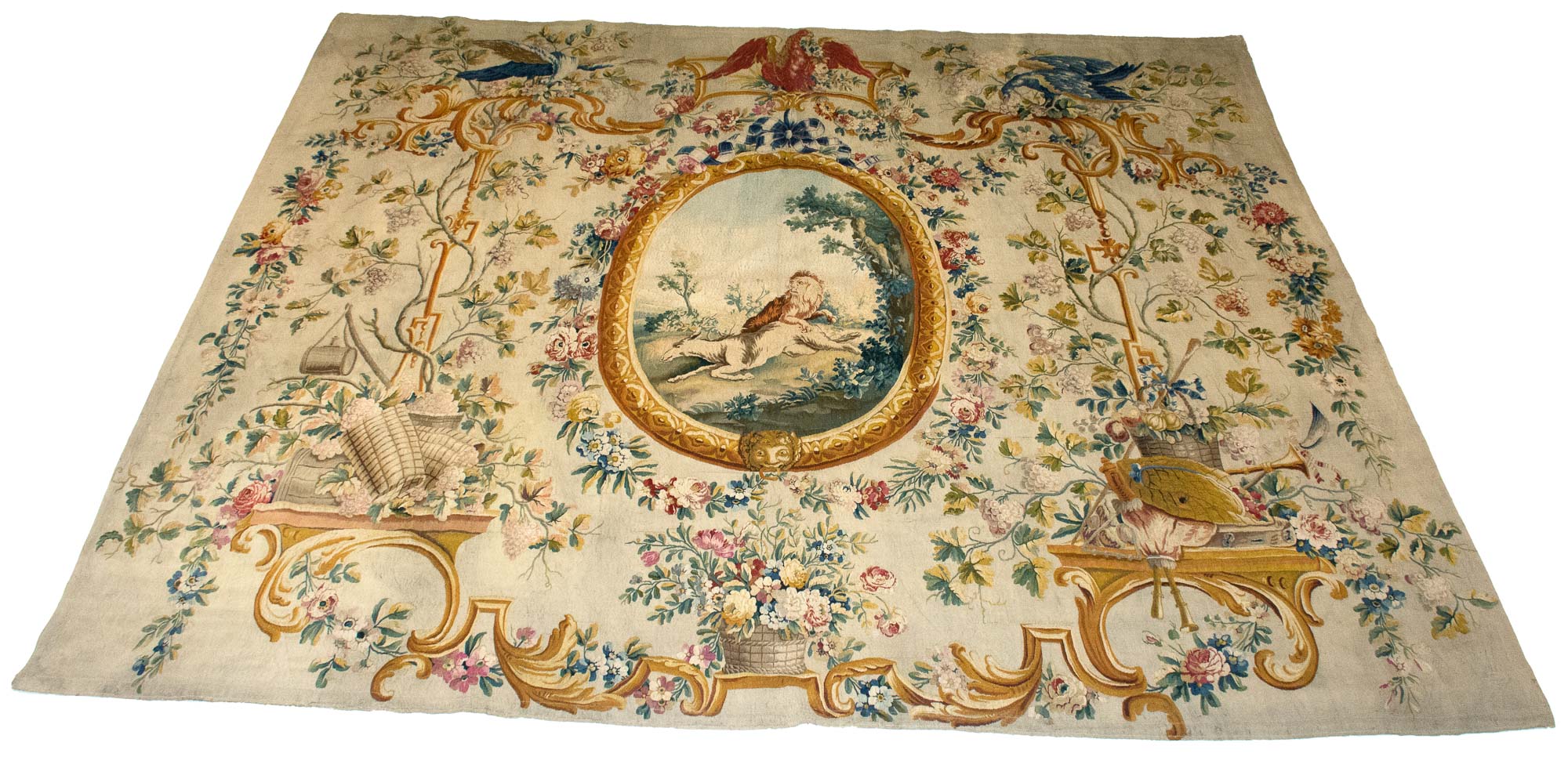 Lot image - Silk and Wool Aubusson Tapestry