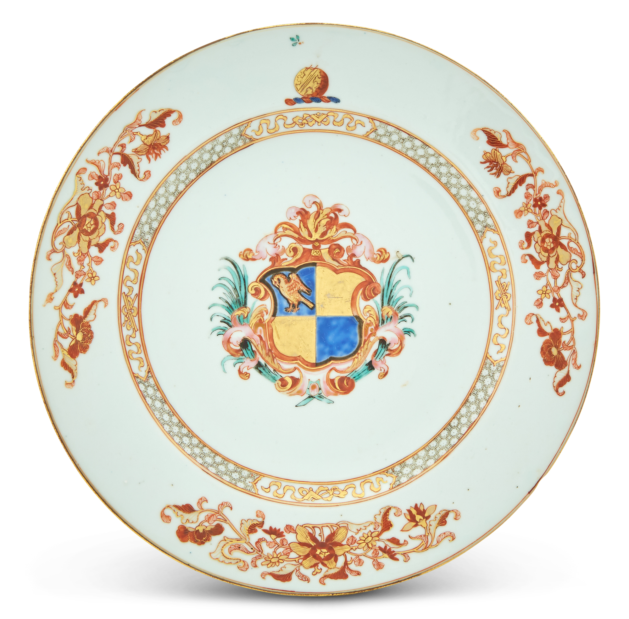 Lot image - A Chinese Export Porcelain Armorial Plate