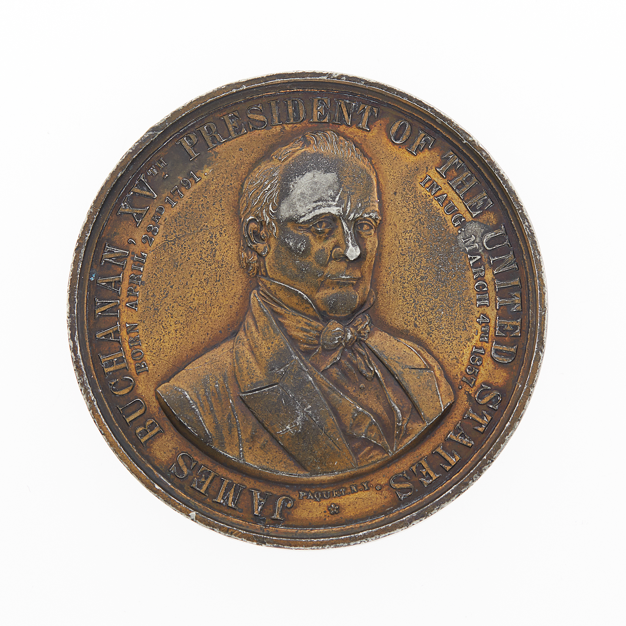Lot image - James Buchanan Inaugural 1857 Medal