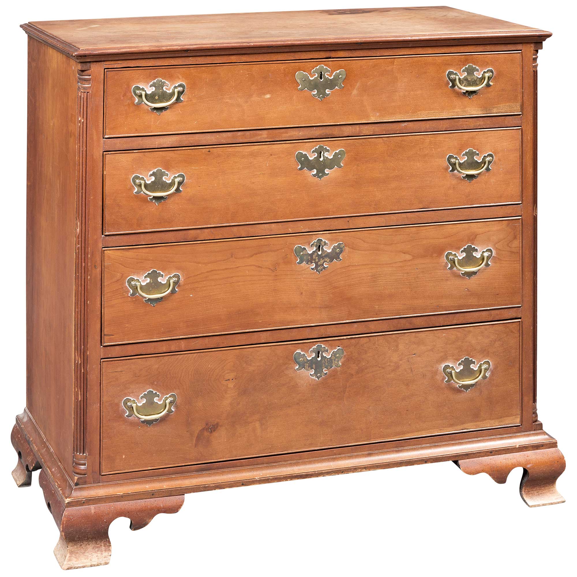 Lot image - Chippendale Cherry Chest of Drawers