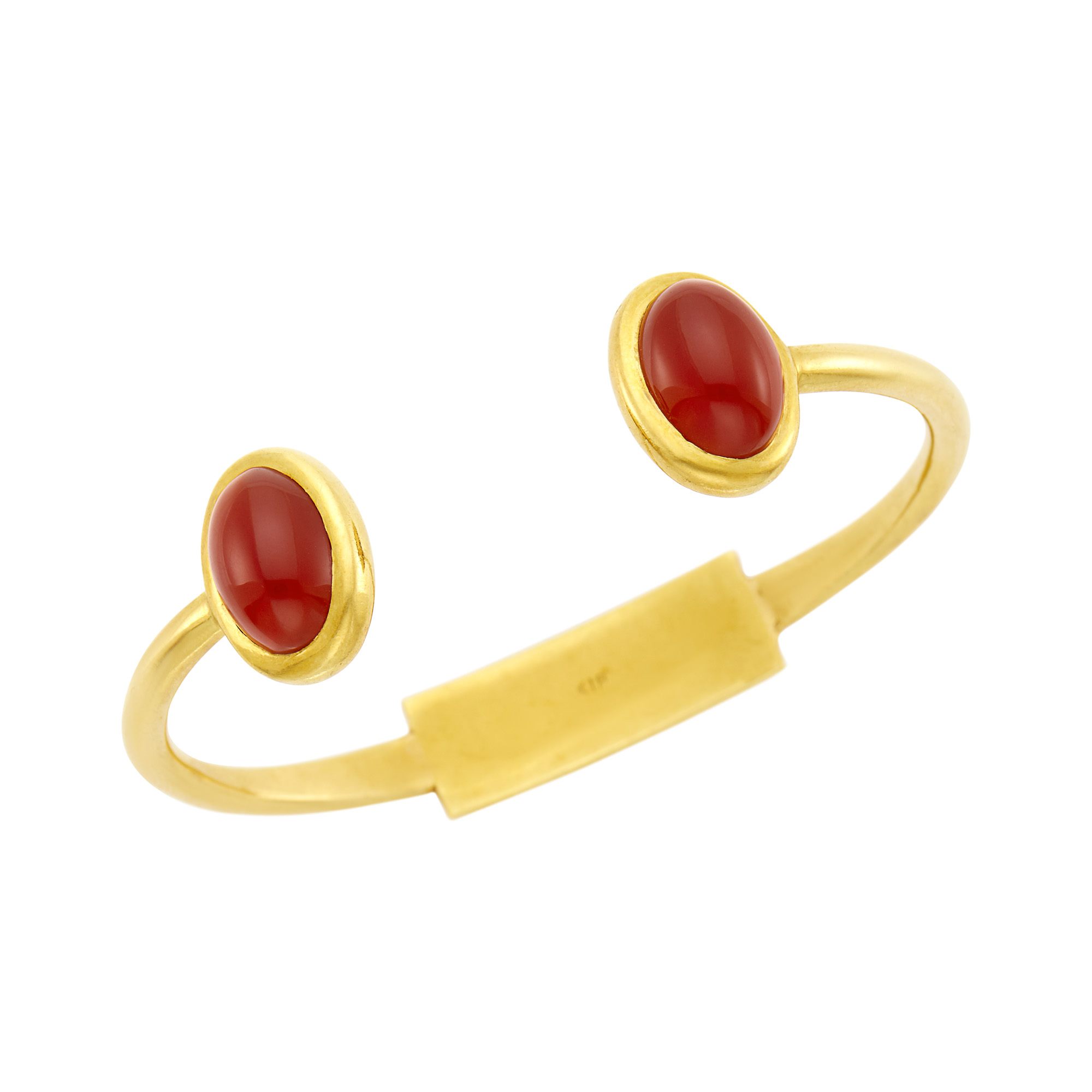 Lot image - Gold and Carnelian Bangle Bracelet