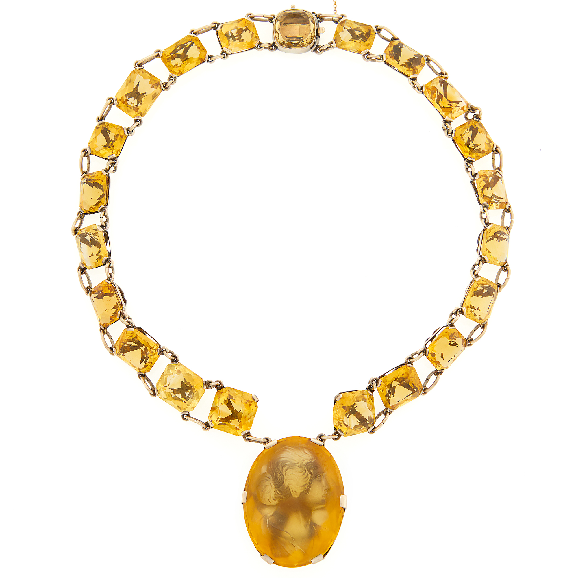 Lot image - Low Karat Gold and Citrine Necklace