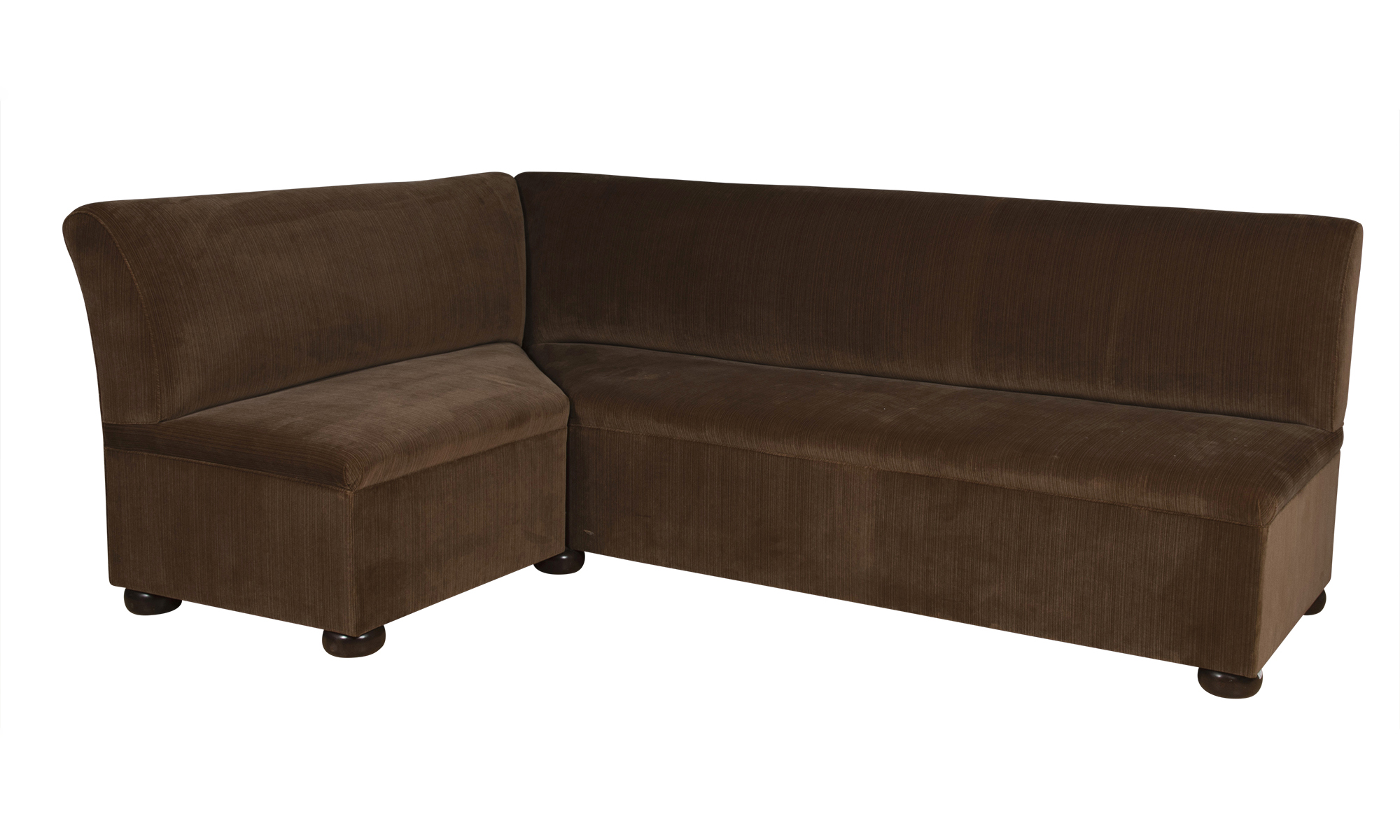 Lot image - Velvet Upholstered L-Shaped Banquette
